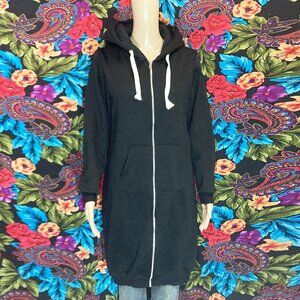WOMEN'S DRESS HOODIE ZIP SWEATER WOMENS SIZE MEDIUM LONG SWEATSHIRT HOODY TOP